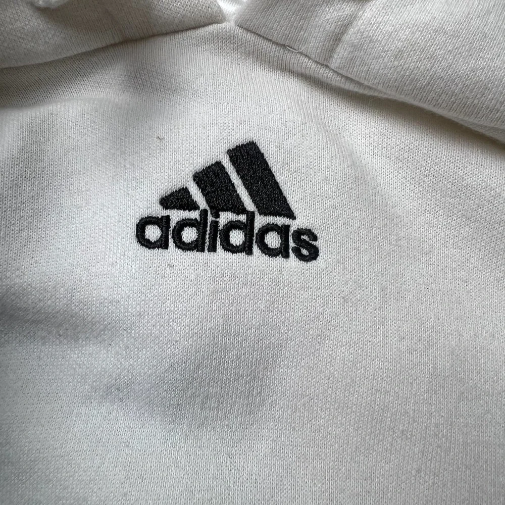 Adidas Hoodie Men 3XL White Vintage 2006 Embroidered Logo Oversized Pullover